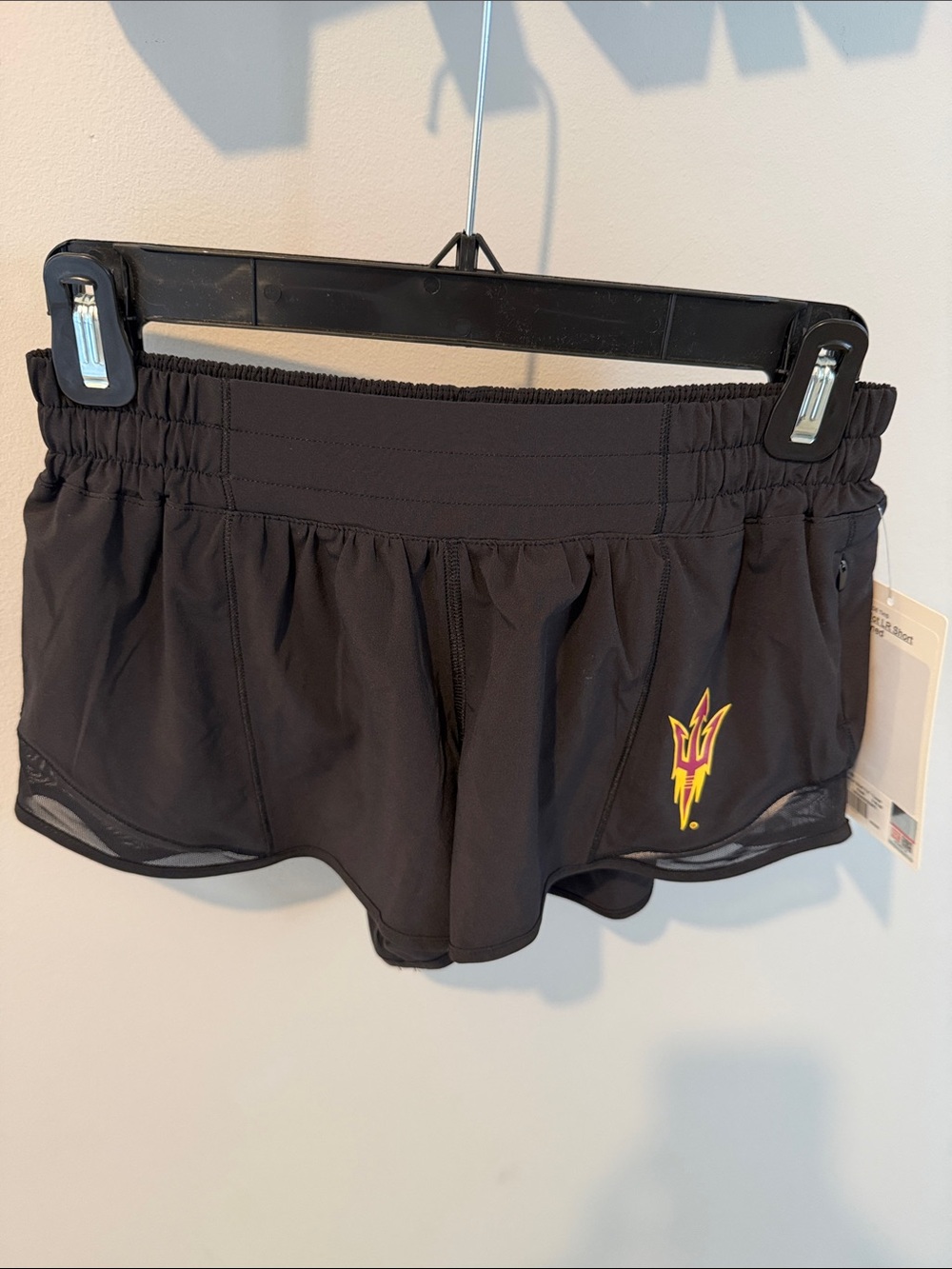 ASU Lulu lemon Black Running Shorts with Sun Devil Logo
